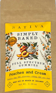 Simply Baked - Full Spectrum Gummies Peaches & Cream (S) 100mg (5mg doses)